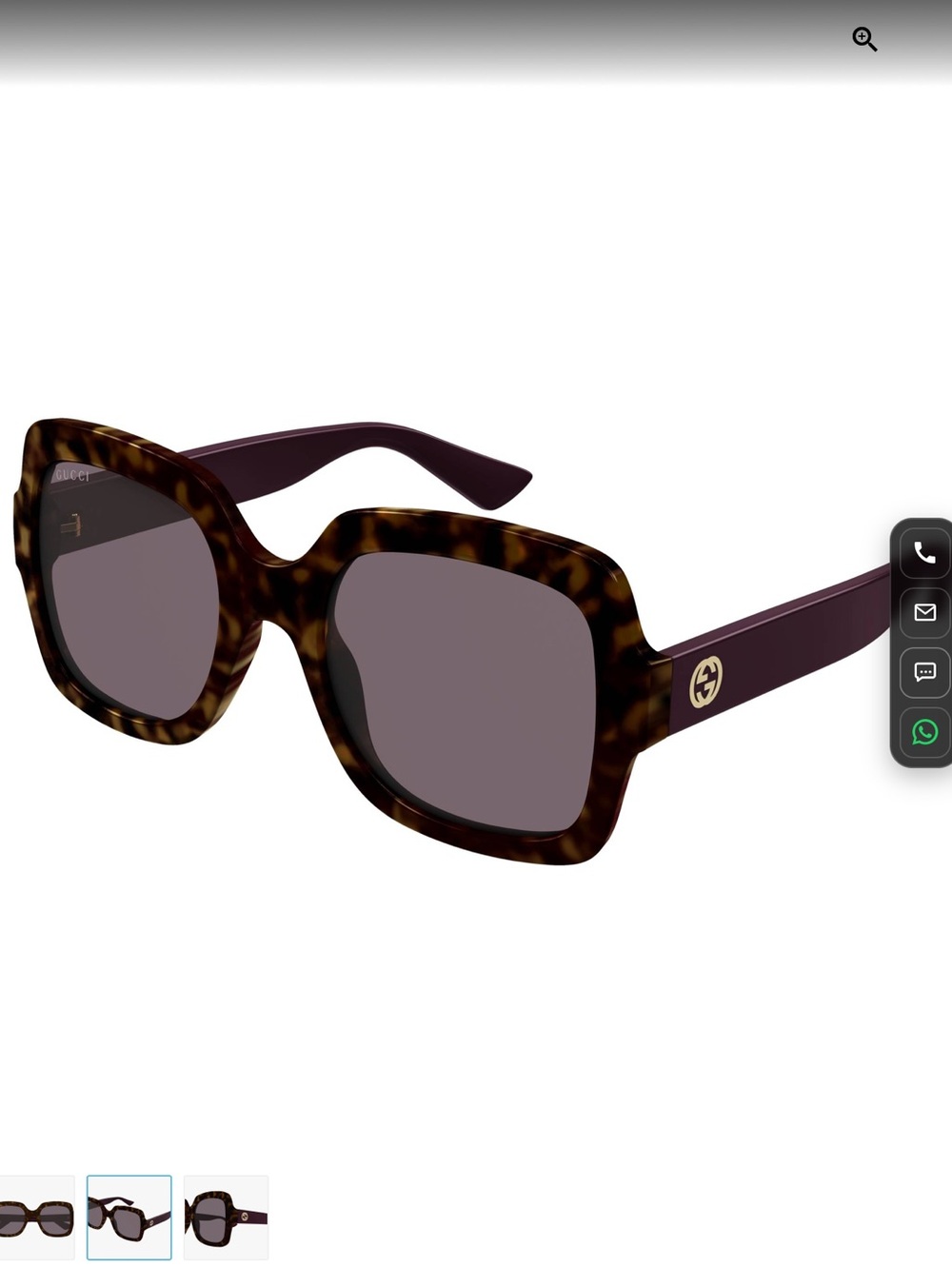 Gucci Tortoiseshell Square Sunglasses with Brown Lenses - Picture 2 of 10